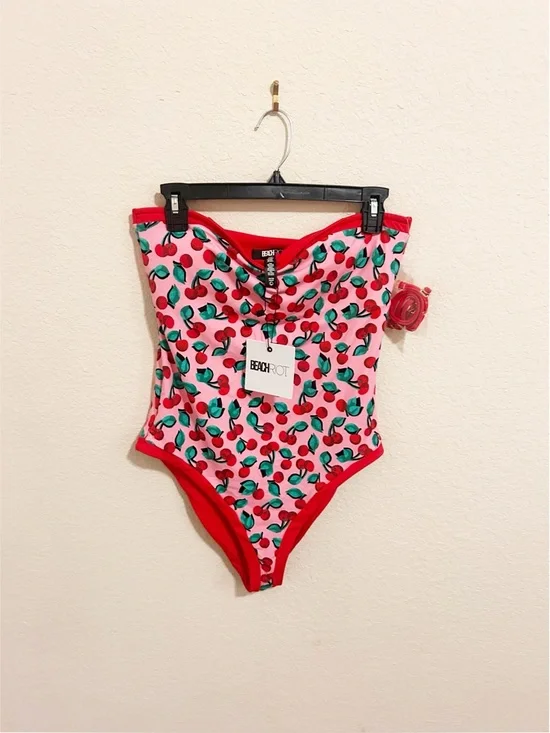 NWT Anthropologie Beach Riot Amber One-Piece Swimsuit Cherry Print - Picture 6 of 8